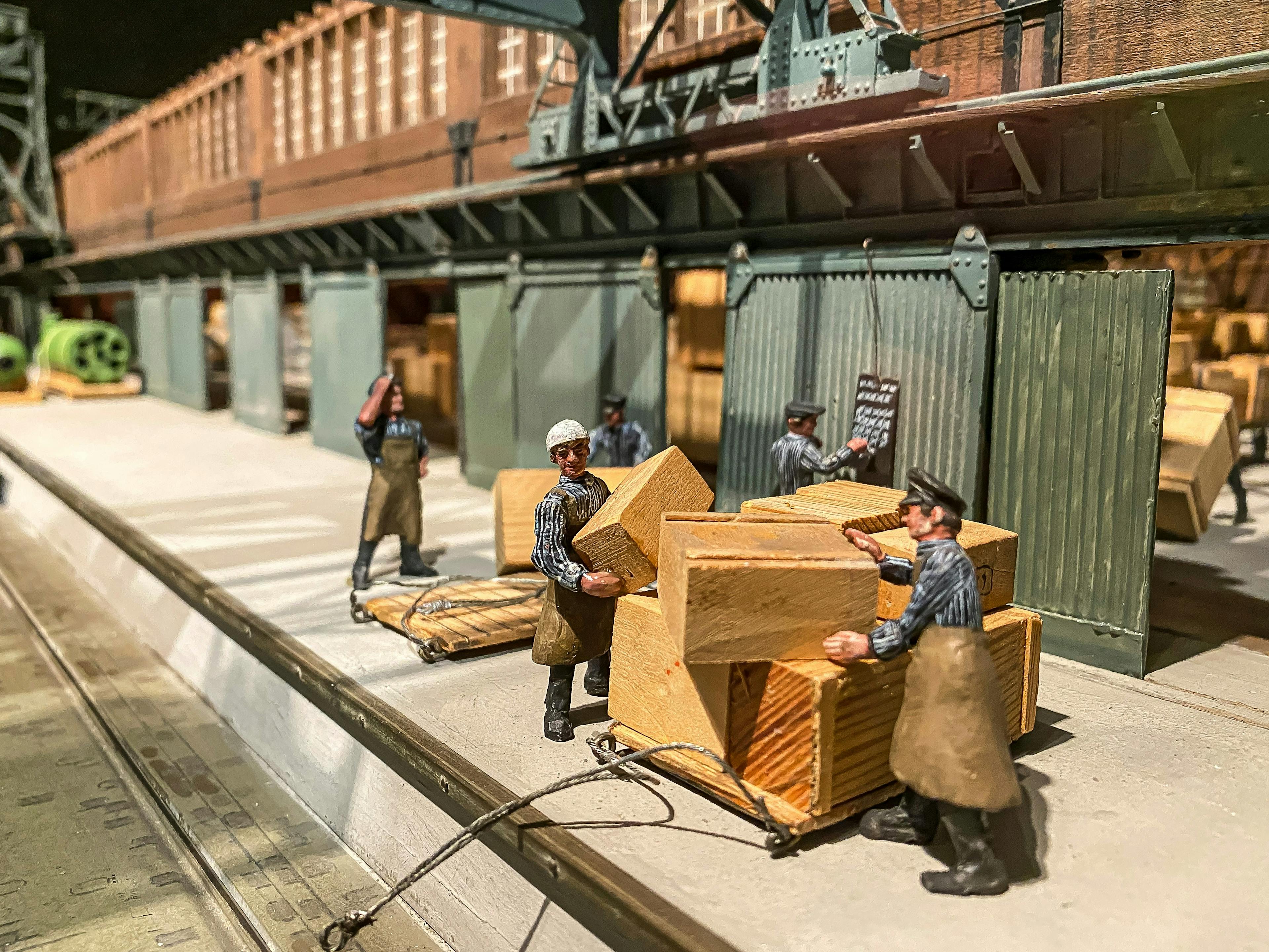 a group of people playing instruments on a train track